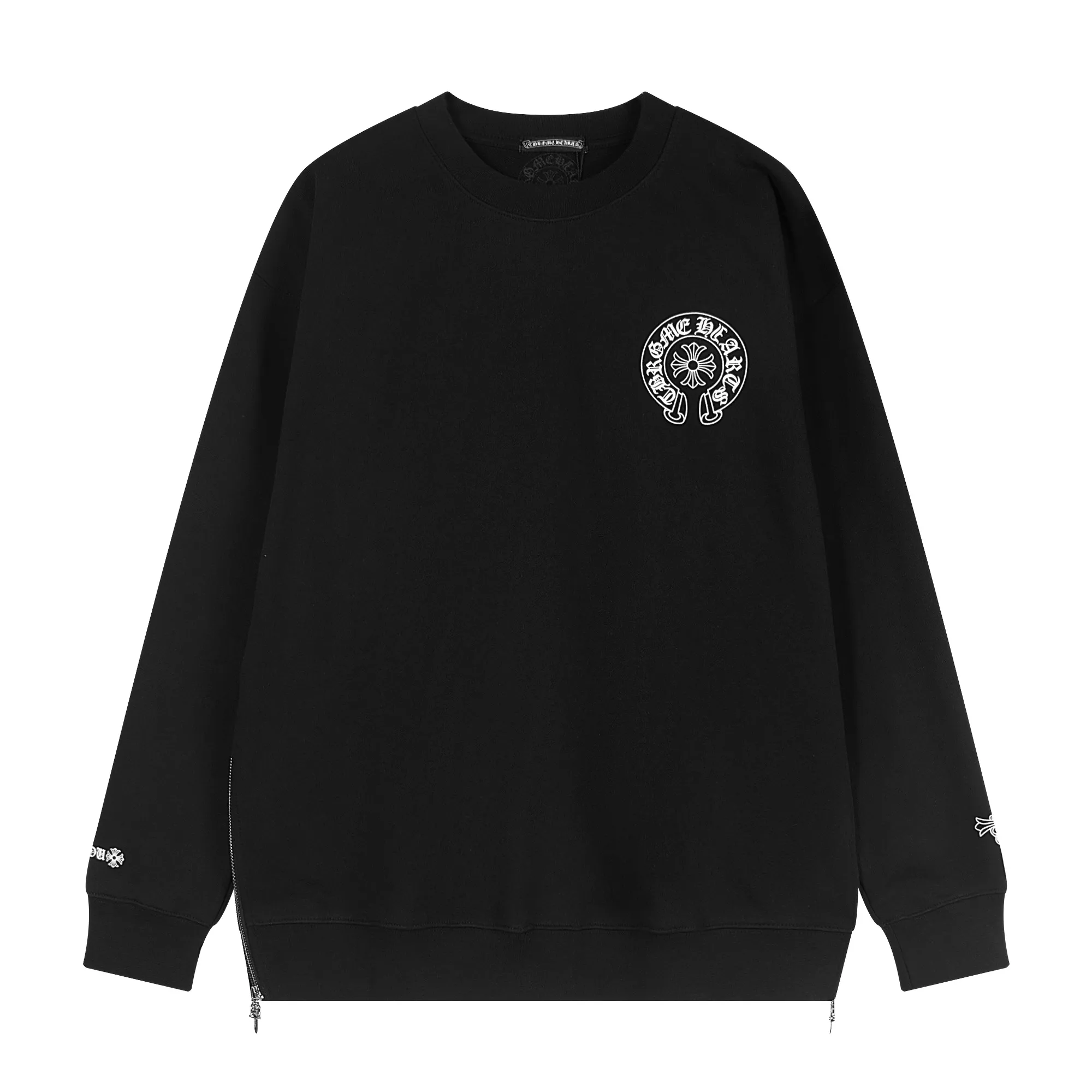 P270 Chrome Hearts Chrome Hearts zipper classic horseshoe print sweatshirt Size: SMLXL Color: Black